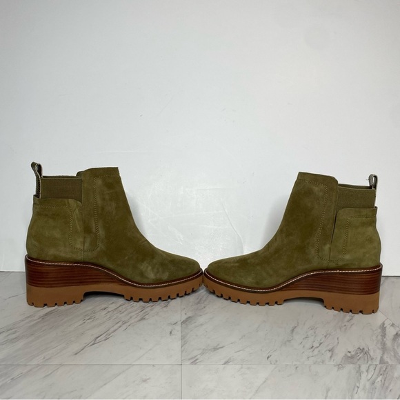 Vince Camuto Dendra Green Suede Heeled Bootie 9 1/2 M - Picture 5 of 14